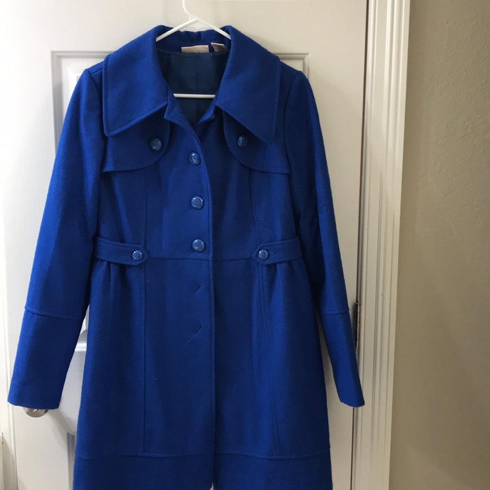Royal blue long pea coat